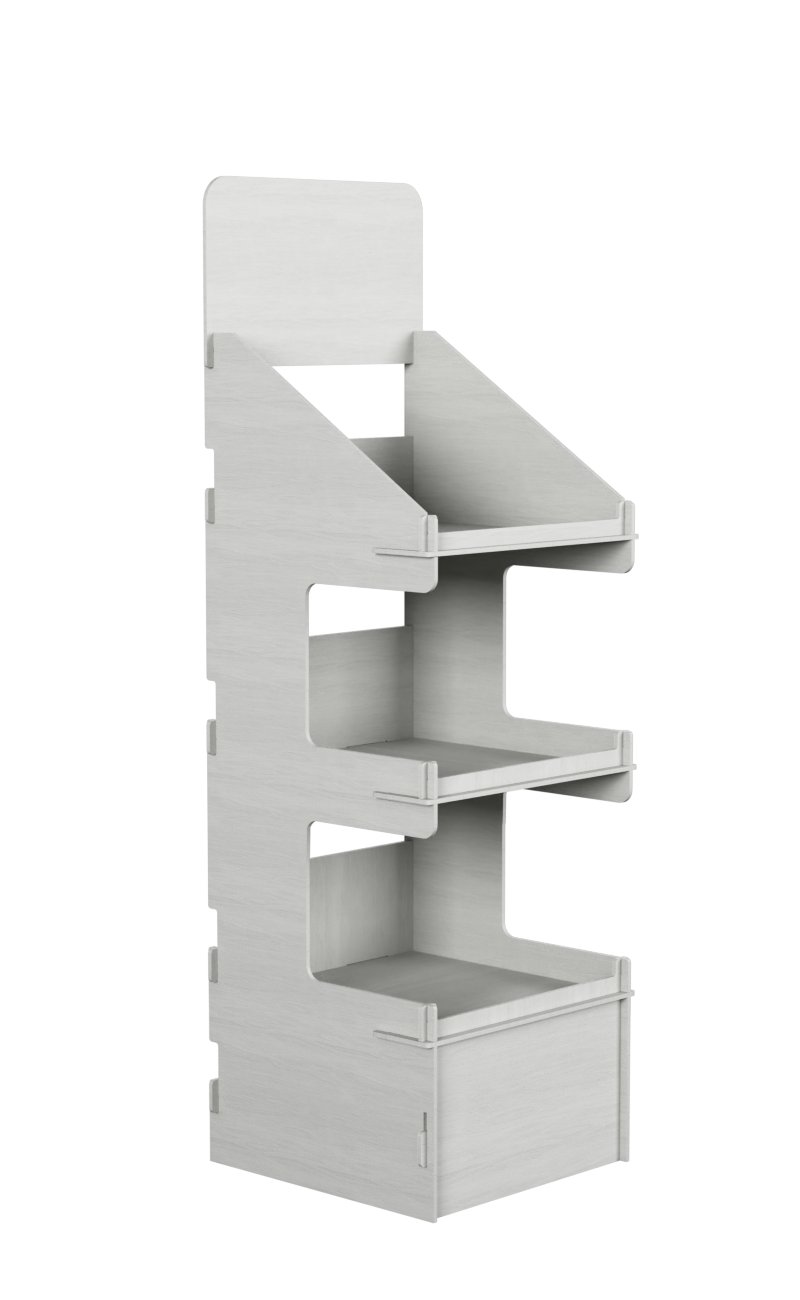 Promotional display e186 with 3 shelves