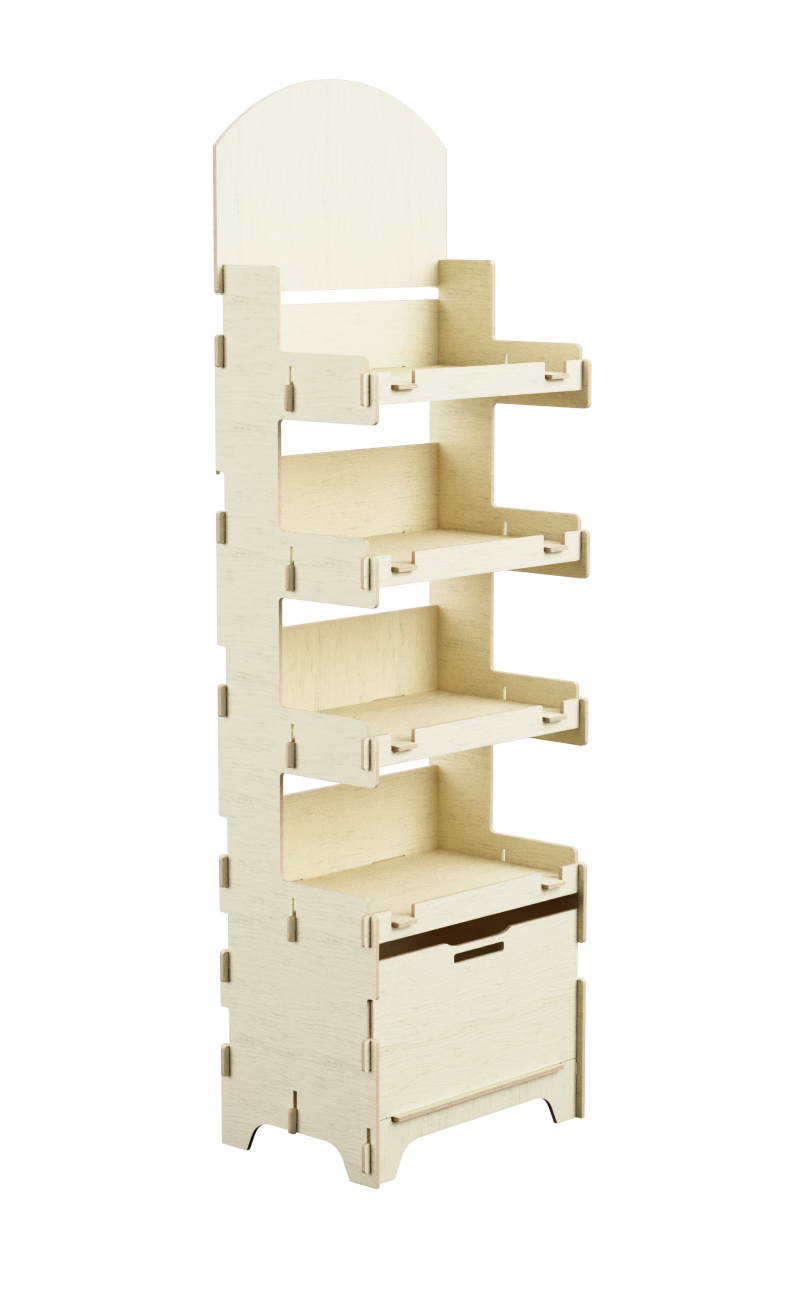 e170 - 4r - Wooden interlocking tip display with new system and dresser