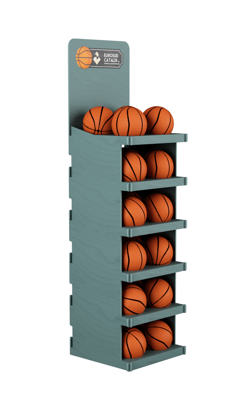 Display shelf E261 ideal for exhibiting balls